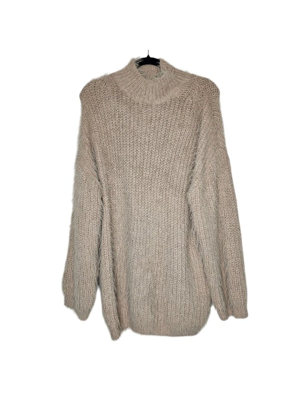 Hello Molly 8 Brown Eyelash Knit Sweater Oversized Jumper Soft Fuzzy Turtleneck